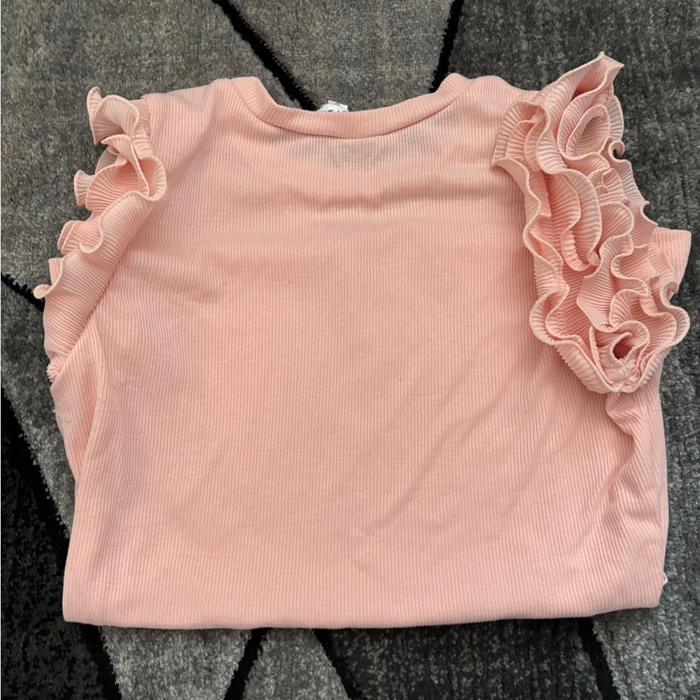 Pink Ruffle Sleeve Top - Picture 2 of 3
